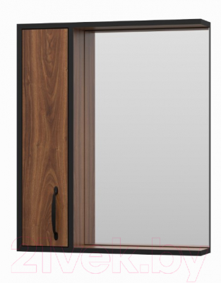 Шкаф с зеркалом для ванной Misty Кедр 60 / П-Кед04060-011Л