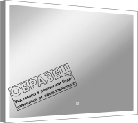 Зеркало Континент Frame Silver Led 90x70 (с часами и подогревом) - 