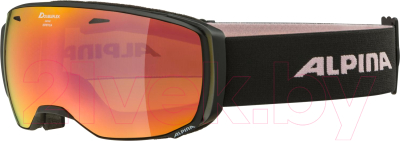 Маска горнолыжная Alpina Sports 2022-23 Estetica Q-Lite / 7246855-55 (черный/розовый матовый)