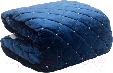 Набор текстиля для спальни Karven Mia Велюр Евро / Y 897 (темно-синий)