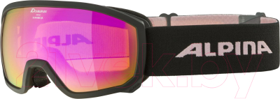 Маска горнолыжная Alpina Sports 2022-23 Scarabeo Jr. Q-Lite / 7257836-36 (черный/розовый матовый)