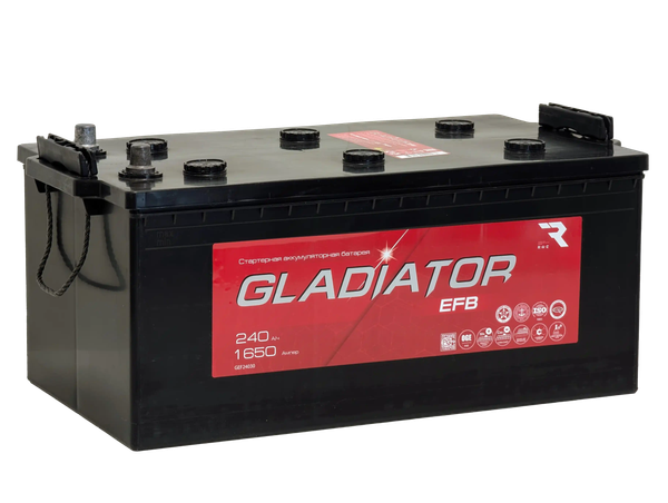 Автомобильный аккумулятор Gladiator EFB Евро 3