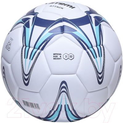 Футбольный мяч Atemi Attack PU (размер 3, белый/синий/голубой)