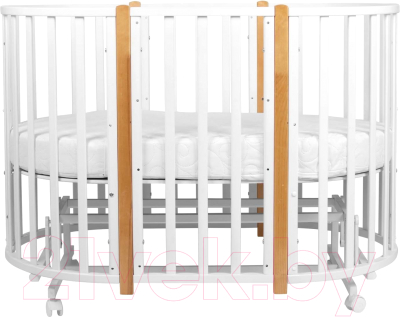 Детская кровать-трансформер INDIGO Born 7 в 1 (белый/натуральный)