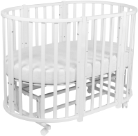 Детская кровать-трансформер INDIGO Born 7 в 1 с поперечным маятником (белый) - 