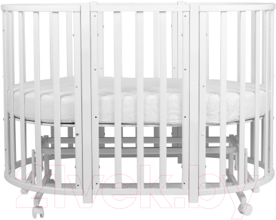 Детская кровать-трансформер INDIGO Born 7 в 1 с поперечным маятником (белый)