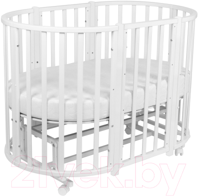 Детская кровать-трансформер INDIGO Born 7 в 1 с поперечным маятником (белый)
