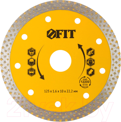 Изображение товара Отрезной диск алмазный FIT Универсальный 125x1.6x10x22.2мм / 37532