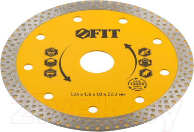 Изображение товара Отрезной диск алмазный FIT Универсальный 125x1.6x10x22.2мм / 37532
