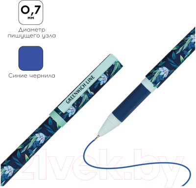 Ручка шариковая Greenwich Line Blue flowers GL_24821 / Pbl_32681 (синий)
