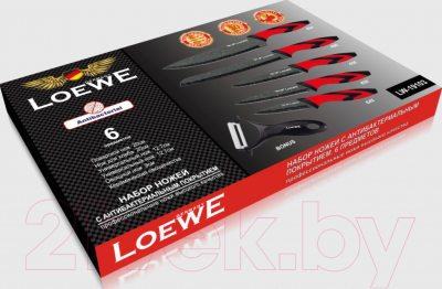 Набор ножей Loewe LW-19103 (черный/красный)