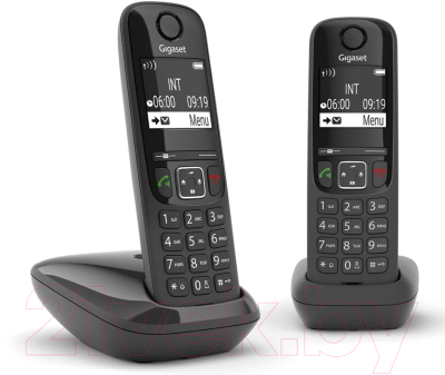 Беспроводной телефон Gigaset AS690 Duo Rus / L36852-H2816-S301 (черный)