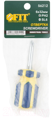 Изображение товара Отвертка FIT Переставное жало коротыш 6x32мм / 56212