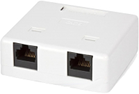 

Розетка Hyperline, Dual IDC SB1-2-8P8C-C6-SH-WH RJ45 (8P8C) / 430237