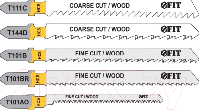 Изображение товара Набор пильных полотен FIT Для электролобзика / 41010