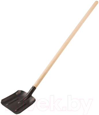 Лопата РОС Совковая с ребрами жесткости с деревянным черенком / 77216 (220x270x1450мм)