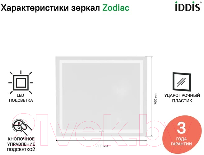 Зеркало IDDIS Zodiac ZOD8000i98