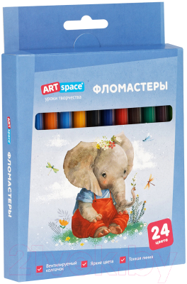 Фломастеры ArtSpace Рисунки. Lovely animals / WP_71719 (24цв)