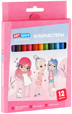 Фломастеры ArtSpace Модницы / WP_71658 (12цв)