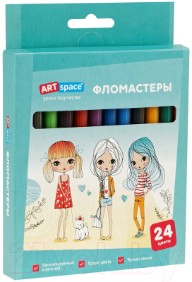 Фломастеры ArtSpace Модницы / WP_71672 (24цв)