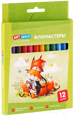Фломастеры ArtSpace Рисунки. Lovely animals / WP_71696 (12цв)