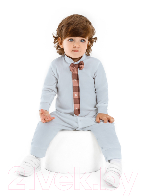 Комплект одежды для малышей Amarobaby Cell Bow / AB-OD22-C501B/11-80 (серый, р.80)