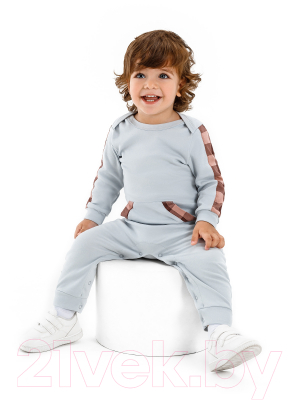 Комплект одежды для малышей Amarobaby Cell Keng / AB-OD22-C501K/11-80 (серый, р.80)