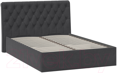 Полуторная кровать ТриЯ Скарлет универсальная тип 1 с ПМ 140x200 (велюр графит)
