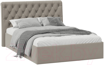 Полуторная кровать ТриЯ Скарлет универсальная тип 1 с ПМ 140x200 (велюр мокко темный)