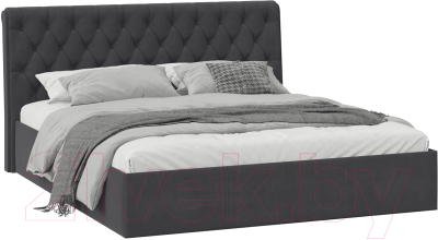 Двуспальная кровать ТриЯ Скарлет универсальная тип 1 с ПМ 180x200 (велюр графит)