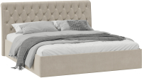Двуспальная кровать ТриЯ Скарлет универсальная тип 1 с ПМ 180x200 (велюр мокко светлый) - 