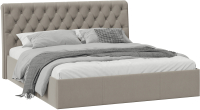 Двуспальная кровать ТриЯ Скарлет универсальная тип 1 с ПМ 180x200 (велюр мокко темный) - 