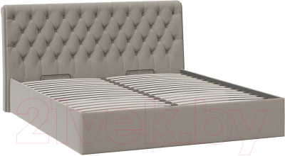 Двуспальная кровать ТриЯ Скарлет универсальная тип 1 с ПМ 180x200 (велюр мокко темный)