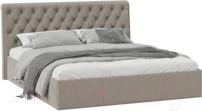 Двуспальная кровать ТриЯ Скарлет универсальная тип 1 с ПМ 180x200 (велюр мокко темный)