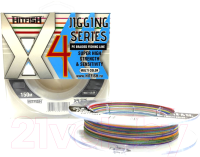 Леска плетеная Hitfish X4 Jigging 150м 1.5 (Multicolor)