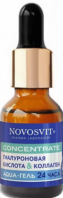 Гель для лица Novosvit Concentrate Aqua-гель 24 часа гиалуроновая кислота и коллаген (25мл)