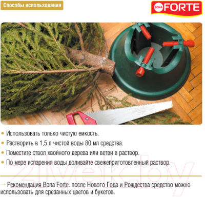 Средство для срезанных елей Bona Forte Препятствует осыпанию хвои (285мл)