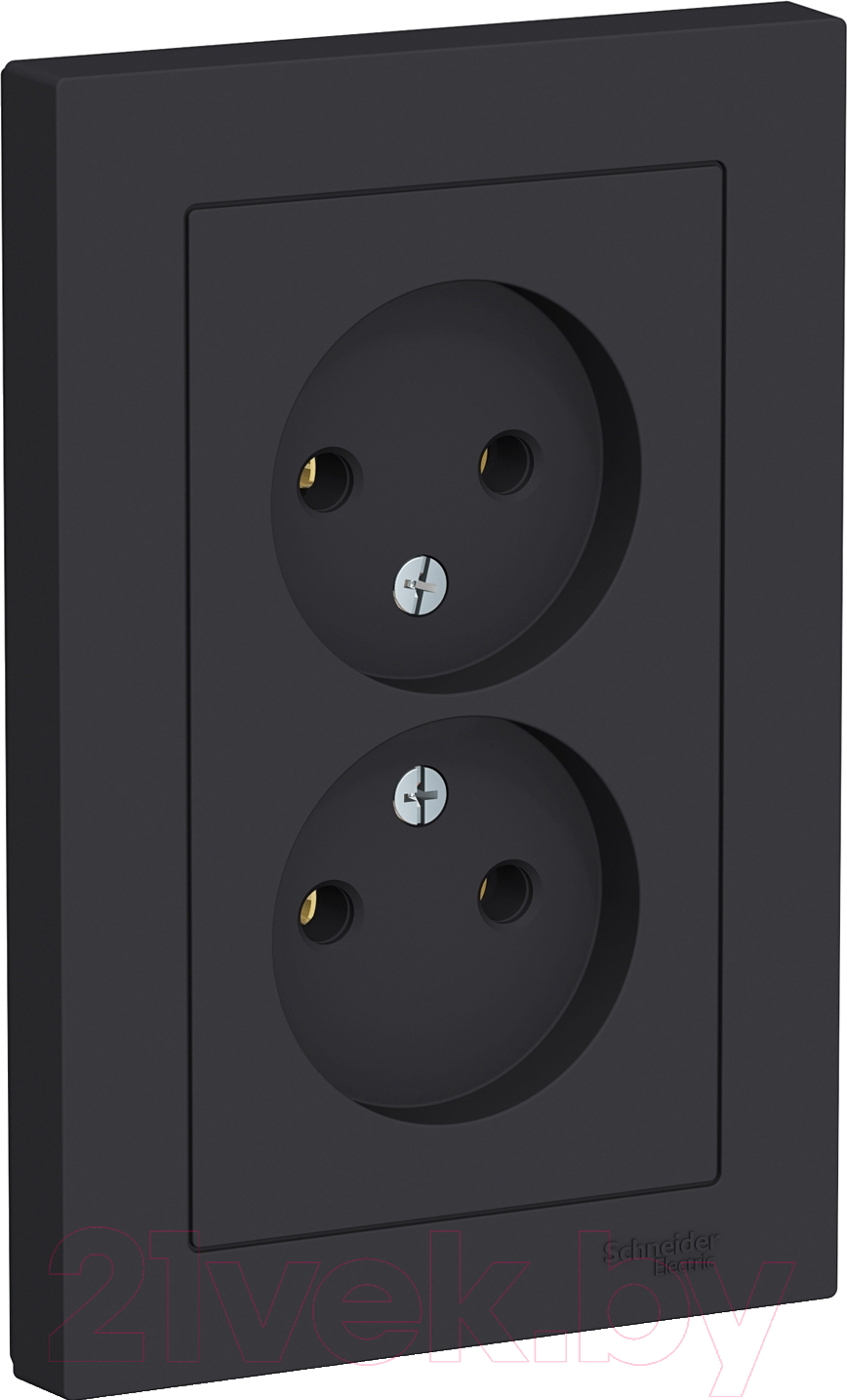 Розетка Systeme (Schneider) Electric AtlasDesign ATN001020 (карбон) — фото 1