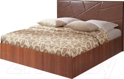 Полуторная кровать Мебель-Парк Аврора 7 200x140 (темный)