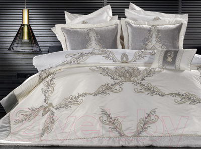 Набор текстиля для спальни Zebra Casa Tiara Евро / Y 844gri (серый)