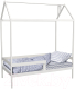 Стилизованная кровать детская Можга Домик Р424 с бортиком (белый) - 