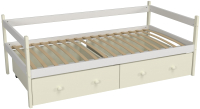 Кровать-тахта детская Можга Р425 с ящиками (белый/ваниль) - 
