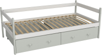 Кровать-тахта детская Можга Р425 с ящиками (белый/серый) - 