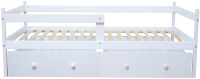 Кровать-тахта детская Можга Р425 с бортиками и ящиками (белый) - 