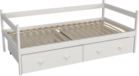 Кровать-тахта детская Можга Р425Э с ящиками (белая эмаль) - 