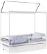 Стилизованная кровать детская Можга Домик Р424 с бортиком и ящиками (белый) - 
