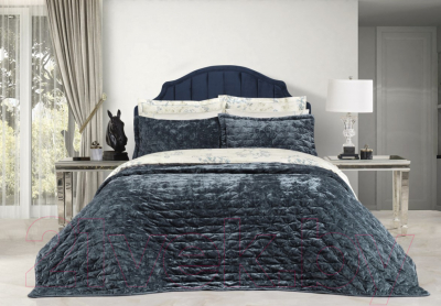 Набор текстиля для спальни Sarev Metis Евро / Y880 v4 Mavi (синий)