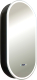 Шкаф с зеркалом для ванной Silver Mirrors Soho-Black 500x1000 / LED-00002612 (с часам, подогревом) - 