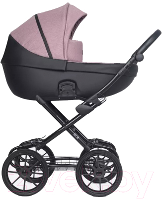 Детская универсальная коляска Riko Basic Pacco Classic 2 в 1 (02/розовый/черный)