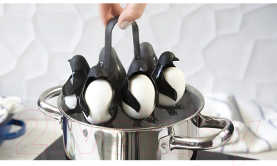 Подставка для яйца Доляна Пингвинчики / 6117129 (черный)